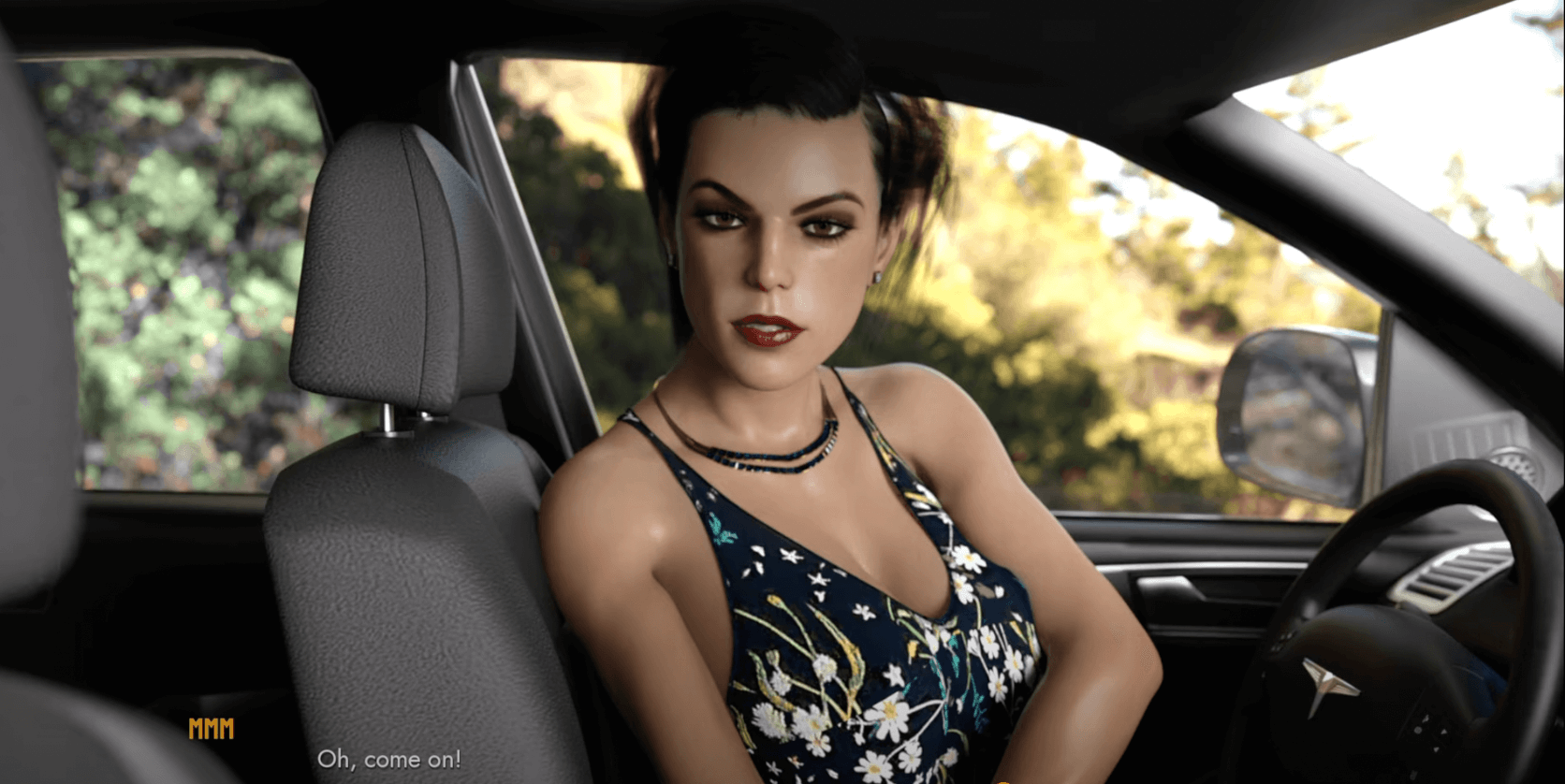 Image showing the branching choice dialogue system in No Mercy game